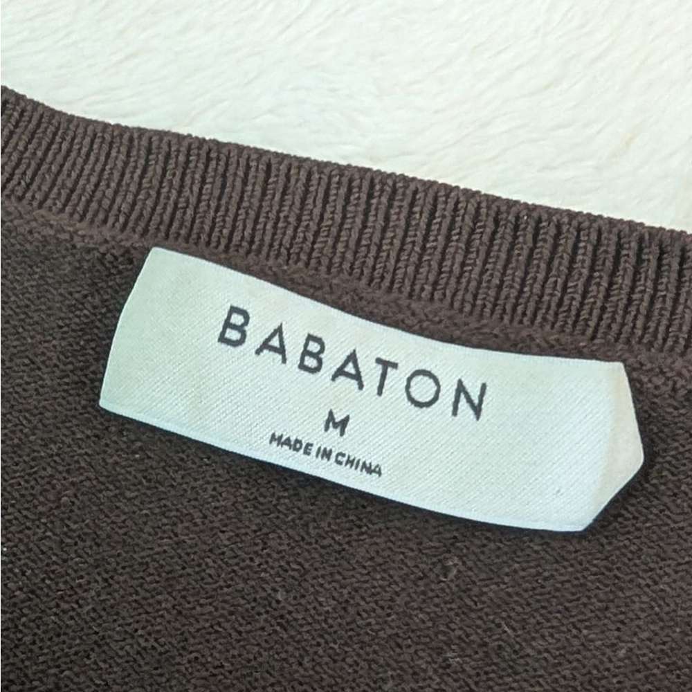 Babaton Scupt Empire Knit Brown Crew Neck Knit Sweater - Medium - Picture 4 of 9